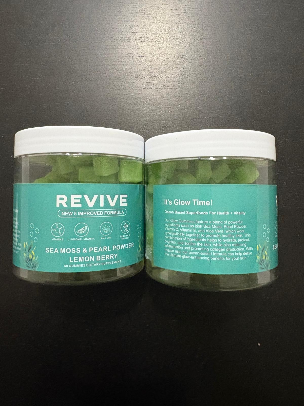 2 UNITS REVIVE NEW 5 IMPROVED FORMULA-SEA MOSS & PEARL POWDER LEMON BERRY GUMMIE