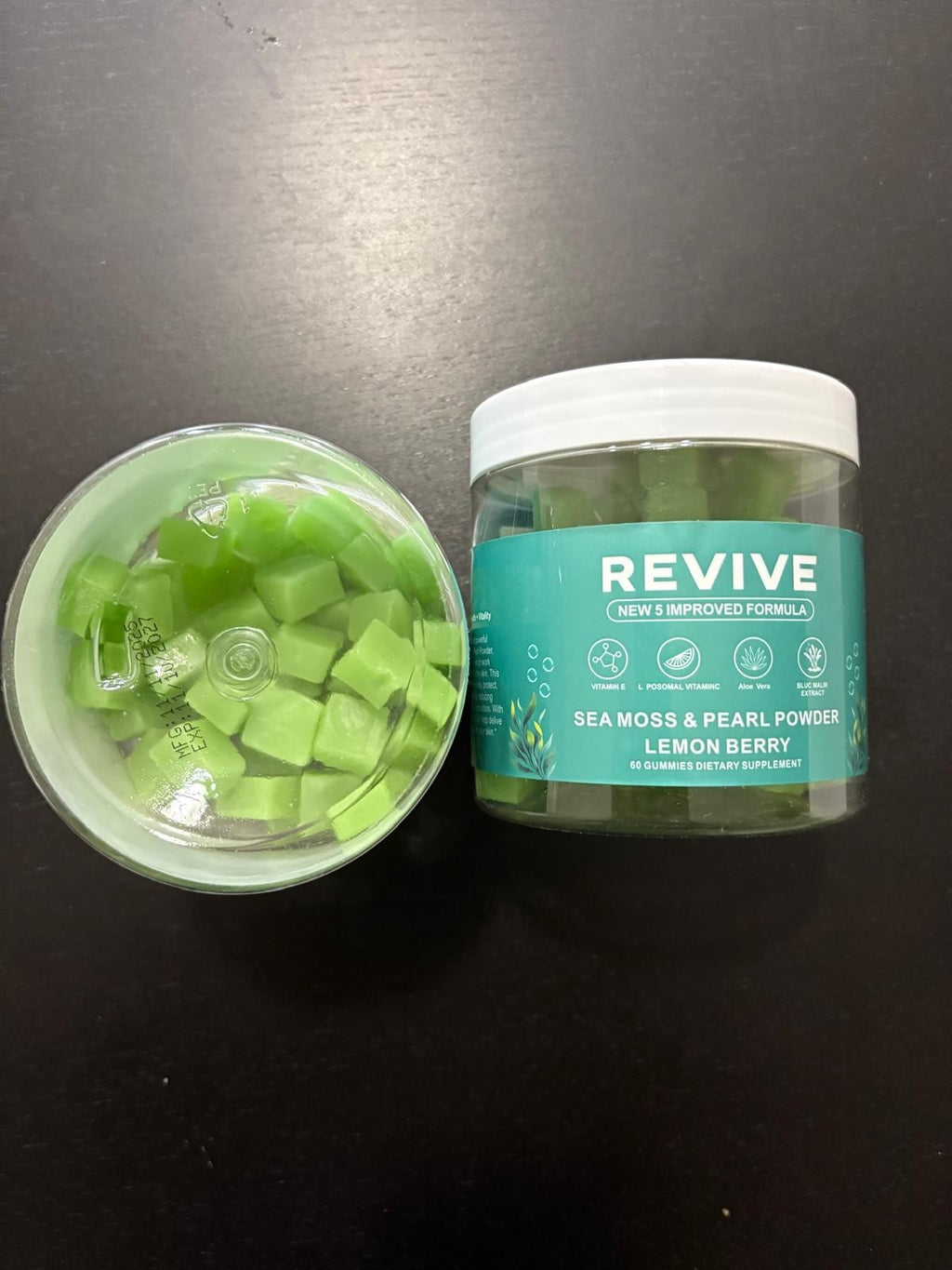 2 UNITS REVIVE NEW 5 IMPROVED FORMULA-SEA MOSS & PEARL POWDER LEMON BERRY GUMMIE